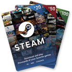 خرید گیفت کارت استیم Steam  و شارژ  استیم والت Steam Wallet